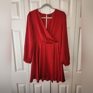 Express Long Sleeve Surplice Fit & Flare Dress Size Medium